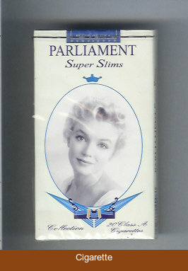 Parliament Super Slims design with Marlin Monro 100s cigarettes soft box