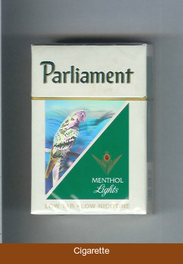 Parliament Menthol Lights hologram with a parrot cigarettes hard box