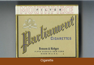 Parliament Benson and Hedges Mouthpiece Filter wide flat hard box cigarettes