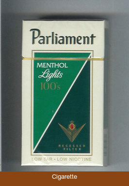 Parliament Menthol Lights 100s cigarettes hard box