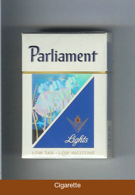 Parliament Lights hologram with a fish cigarettes hard box