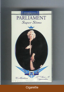 Parliament Super Slims design with Marlin Monro 100s soft box cigarettes