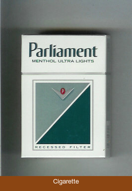 Parliament Menthol Ultra Lights cigarettes hard box