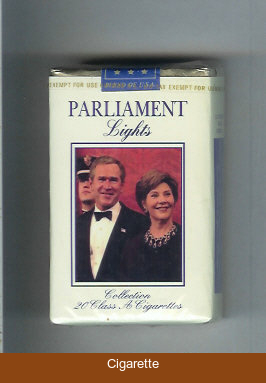Parliament Lights design with George Bush cigarettes soft box