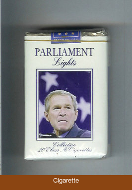 Parliament Lights with George Bush cigarettes soft box