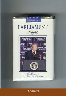 Parliament cigarettes Lights design with George Bush soft box