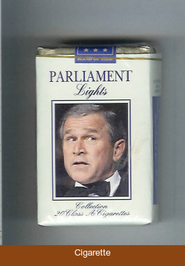 Parliament Lights with George Bush soft box cigarettes