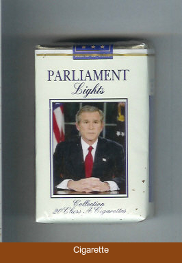 Parliament cigarettes Lights with George Bush soft box