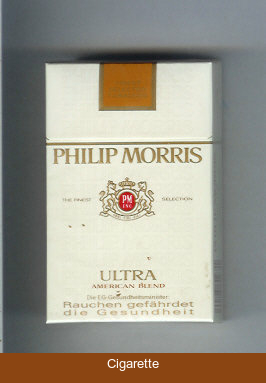 Philip Morris Ultra American Blend cigarettes hard box