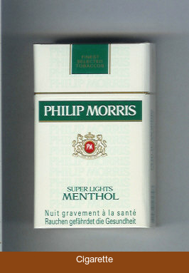 Philip Morris Super Lights Menthol cigarettes hard box