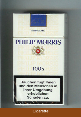 Philip Morris Supreme 100s cigarettes hard box