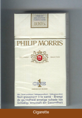Philip Morris One 1 American Blend 100s cigarettes hard box