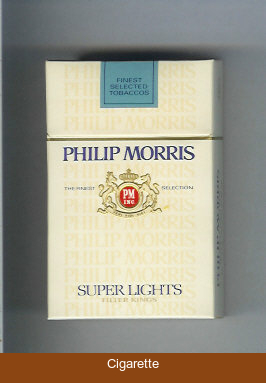 Philip Morris Super Lights cigarettes hard box