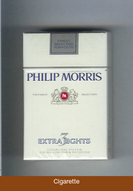 Philip Morris Extra Lights 3 cigarettes hard box