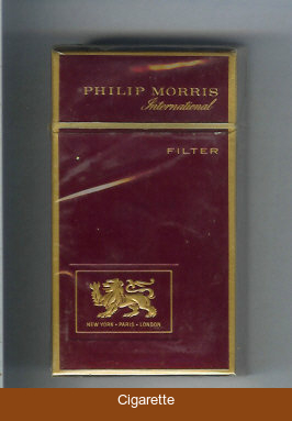 Philip Morris International 100s red cigarettes hard box