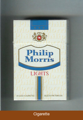 Philip Morris Lights cigarettes hard box