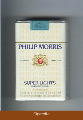 Philip Morris Super Lights American Blend cigarettes soft box