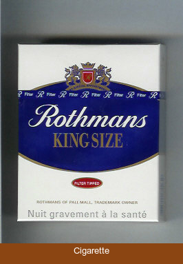 Rothmans King Size Filter Tipped By Special Appointment 25 cigarettes hard box
