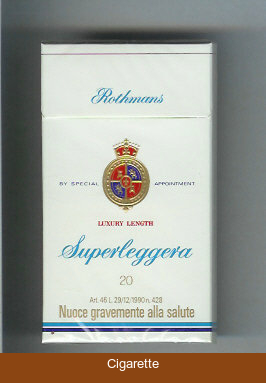 Rothmans Superleggera Luxery Length 100s cigarettes hard box