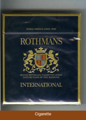 Rothmans International 100s cigarettes wide flat hard box