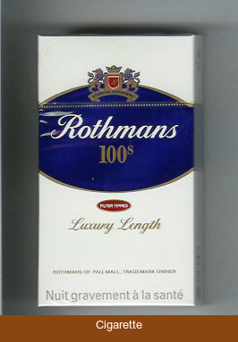Rothmans 100s Filter Tipped By Special Appointment cigarettes hard box