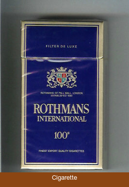 Rothmans International 100s cigarettes hard box