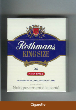 Rothmans King Size Filter Tipped By Special Appointment 25 cigarettes hard box