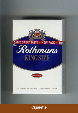 Rothmans King Size Filter Tipped By Special Appointment cigarettes hard box