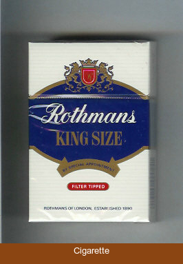 Rothmans King Size Filter Tipped By Special Appointment hard box cigarettes