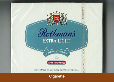 Rothmans Extra Light By Special Appointment 25 cigarettes wide flat hard box