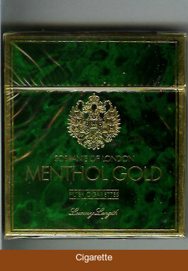 Sobranie of London Menthol Gold 100s cigarettes wide flat hard box