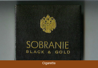 Sobranie Black and Gold cigarettes black wide flat hard box