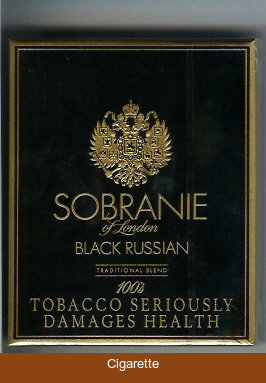 Sobranie of London Black Russian 100s cigarettes wide flat hard box