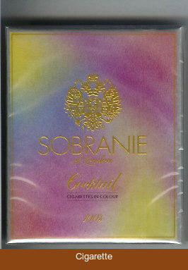 Sobranie of London Coctail 100s cigarettes wide flat hard box