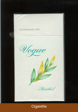 Vogue Superslims 100s Menthol cigarettes hard box