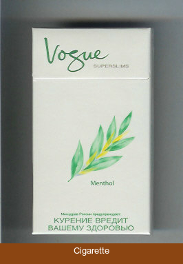 Vogue Superslims Menthol 100s cigarettes hard box