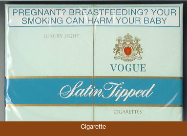 Vogue Satin Tipped Luxury Light 30 cigarettes wide flat hard box