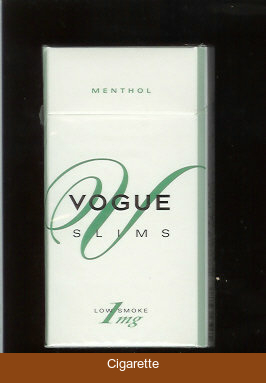 Vogue V Slims Menthol 100s cigarettes hard box