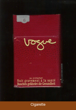 Vogue Lights 6 cigarettes hard box