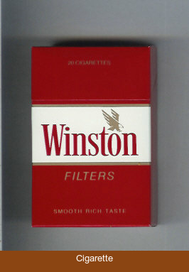 Winston with eagle from above in the right cigarettes hard box