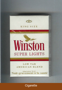 Winston Super Lights Cigarettes hard box