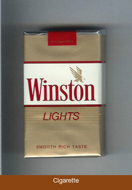 Winston with eagle from above in the right Lights cigarettes soft box