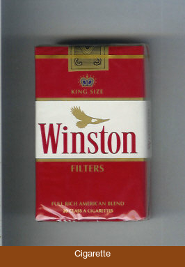 Winston with eagle from above Filters on red cigarettes soft box