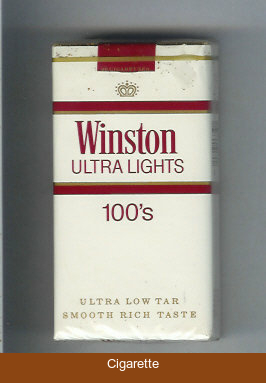 Winston Ultra Lights 100s cigarettes soft box
