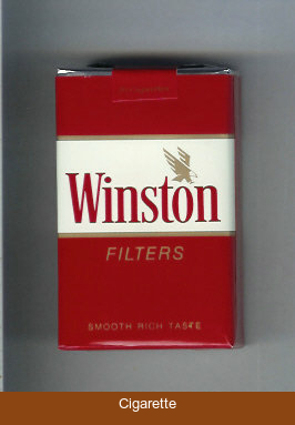 Winston with eagle from above in the right cigarettes soft box