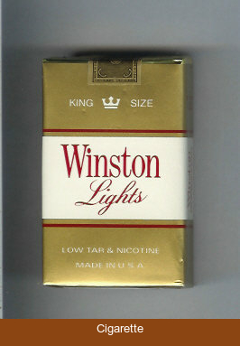 Winston Lights gold and white cigarettes soft box