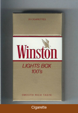 Winston with eagle from above in the right Lights 100s cigarettes hard box