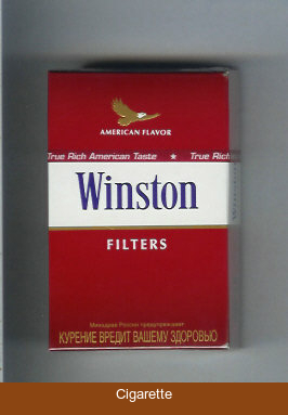 Winston with eagle from above on the top American Flavor Filters cigarettes hard box