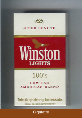 Winston Lights white and red 100s cigarettes hard box