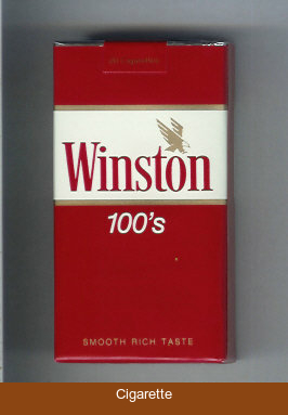 Winston with eagle from above in the right 100s cigarettes soft box
